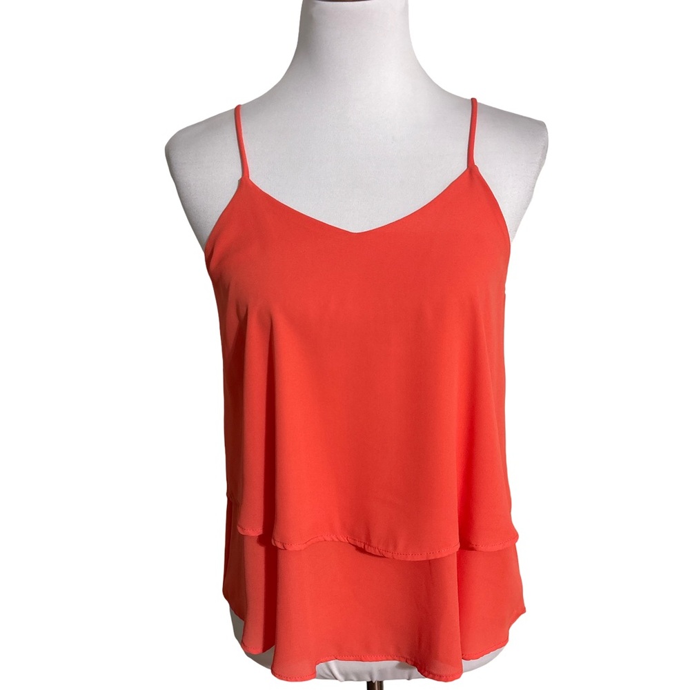 Francesca's Collections Orange Layered Tank Top